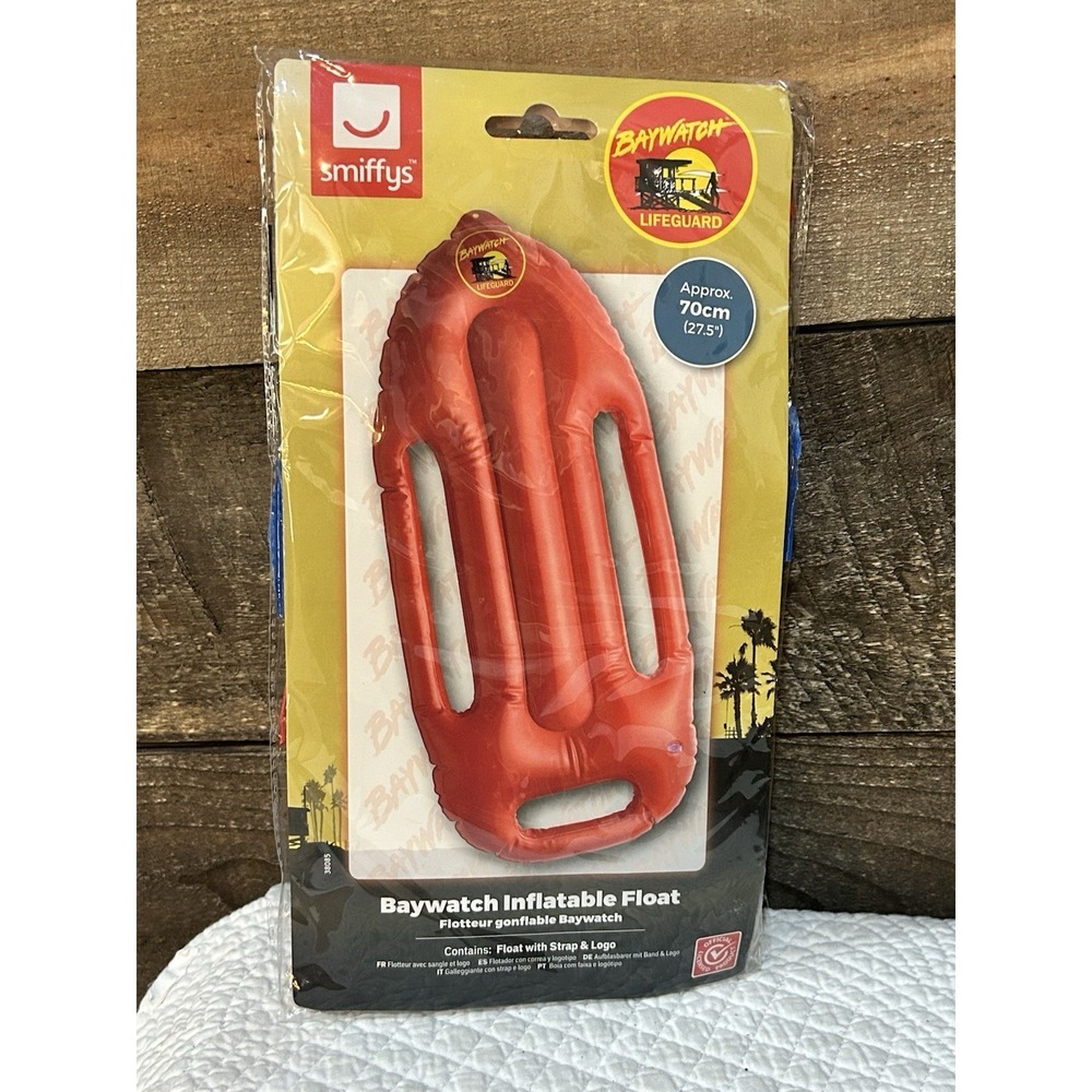 Smiffys Official Licensed BayWatch Inflatable Float 27.5" Red w Strap & Logo NEW